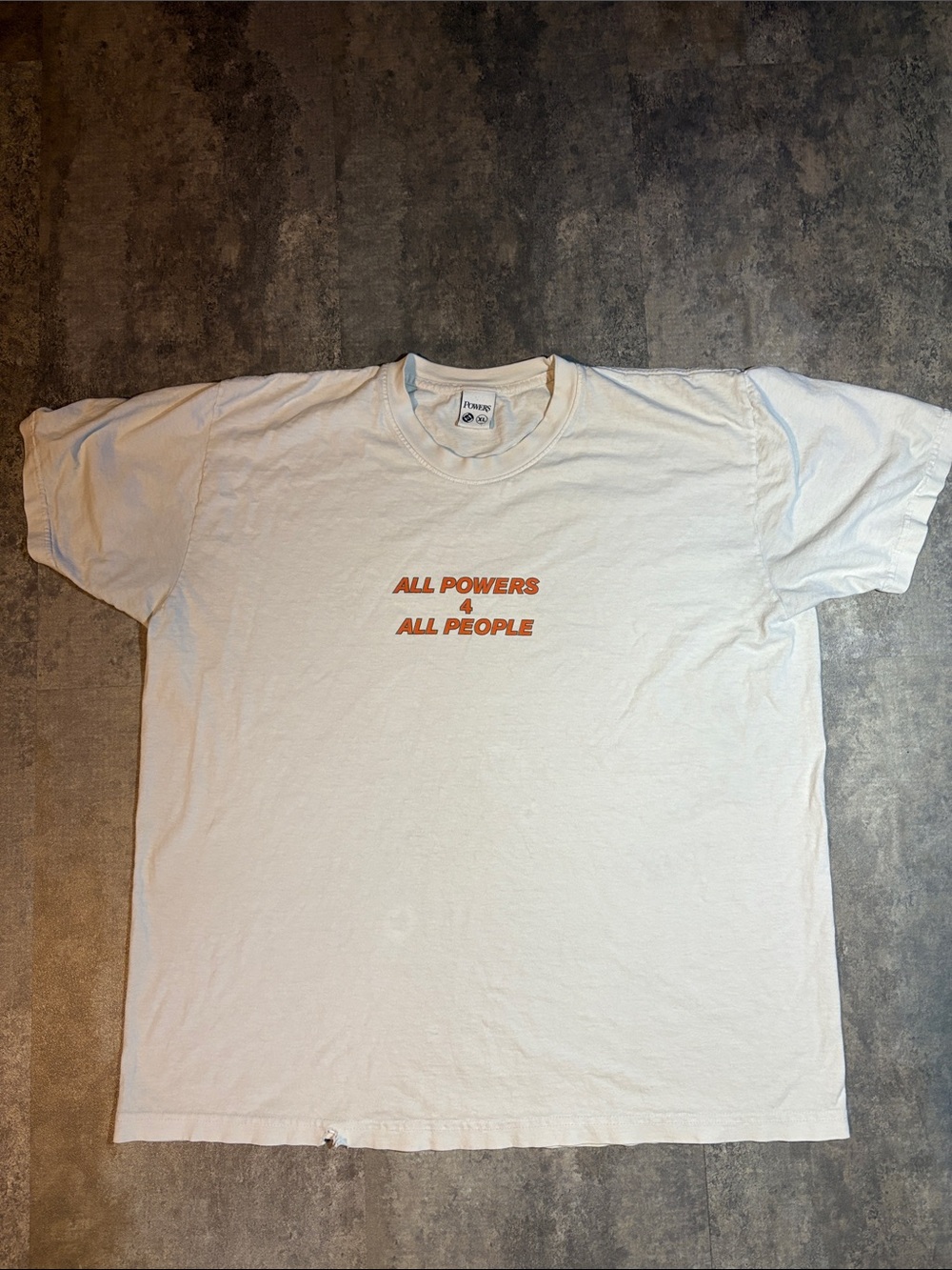 All Powers All People Graphic Tee - White - Powers XL Made in USA